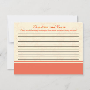 Writable Advice Card Pinkish/Peach Formal Scrolls
