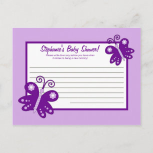 Writable Advice Card Purple Butterfly Spring Time