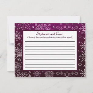 Writable Advice Card Purple Stars and Snowflakes