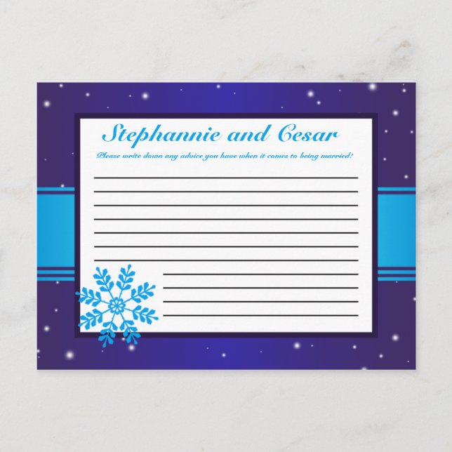 Writable Advice Card White Snow Flakes (Front)