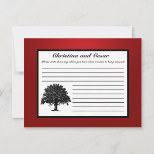 Writable Advice Card White Tree Red Black Stripes