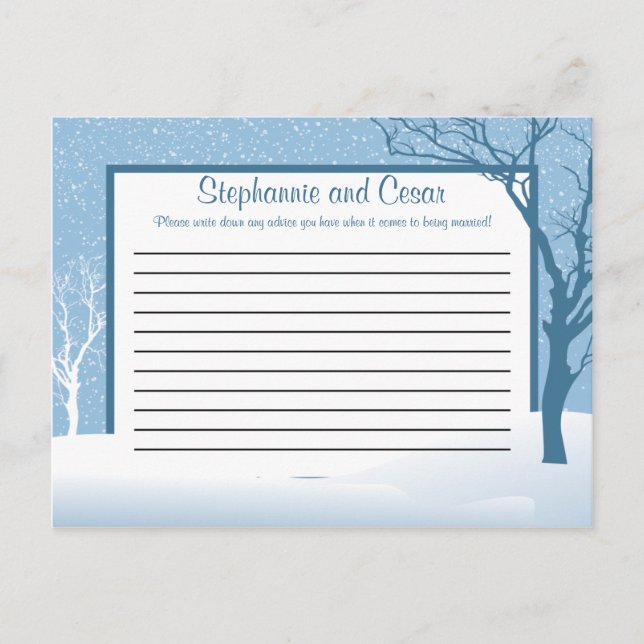 Writable Advice Card Winter Blue Christmas (Front)