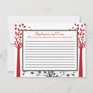Writable Advice Card Winter Grey/Red Tree trees