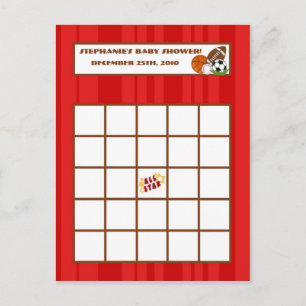 Writable Bingo Card All-Star Red