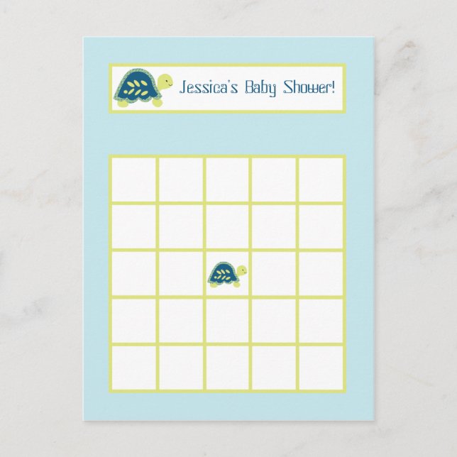 Writable Bingo Card Blue Sea Turtles (Front)