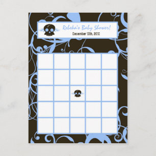 Writable Bingo Card Boy Blue Punk Rock Skull Flame
