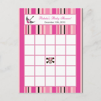 Writable Bingo Card Girl Pink Punk Rock Guitar