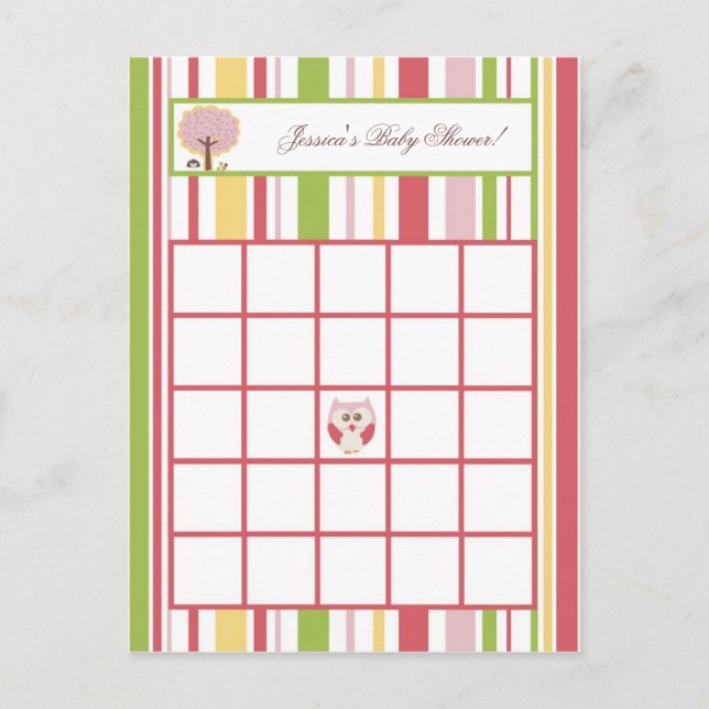 Writable Bingo Card Love and Nature Girl Woodland (Front)