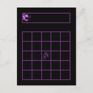 Writable Bingo Card Mis XV Purple Lilac Black