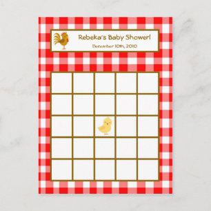 Writable Bingo Card Red Barn Farm Animals