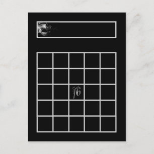 Writable Bingo Card Sweet 16 Silver Black