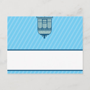 Writable Place Card Birdcage/Blue Stripes cage