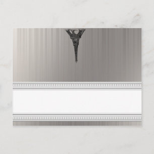 Writable Place Card Black Eiffel Tower