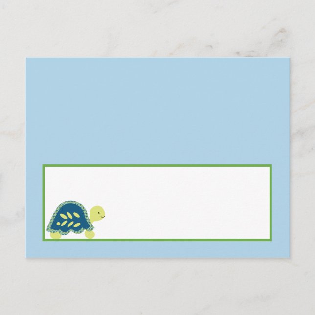 Writable Place Card Blue Sea Turtles (Front)