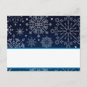Writable Place Card Blue Stars and Snowflakes