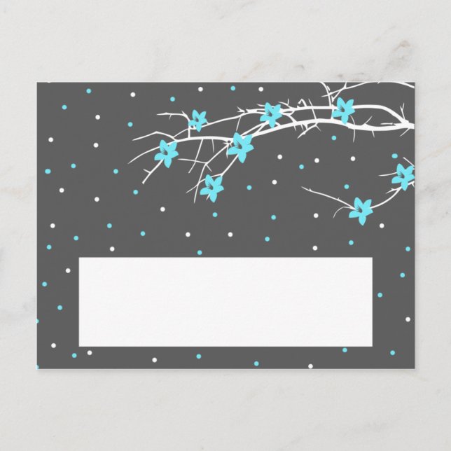 Writable Place Card Blue Tea Arizona Flower (Front)