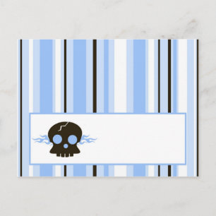Writable Place Card Boy Blue Punk Rocker Guitar