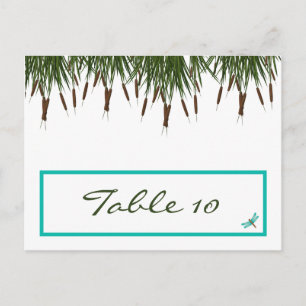 Writable Place Card Cattail/Dragonfly in Colour Gr