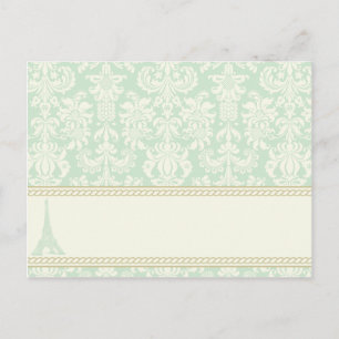 Writable Place Card Damask Paris