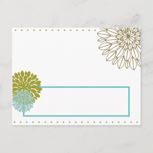 Writable Place Card Floral Burst (Front)