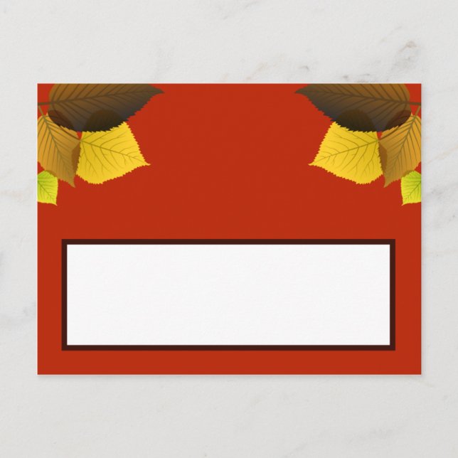 Writable Place Card Foliage Leaves (Front)