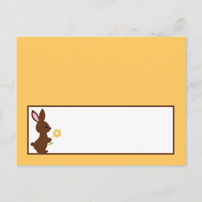 Writable Place Card Forest Friends Bunny (Front)