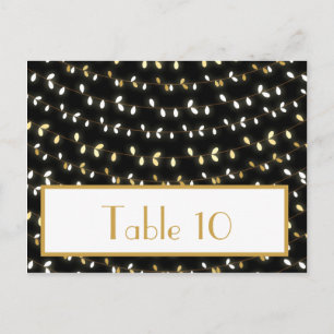 Writable Place Card Glowing Summer Lights on Black