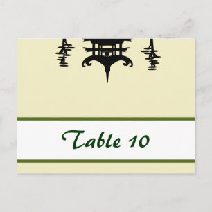 Writable Place Card Japanese Green Hill Top Temple