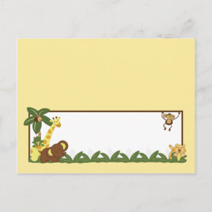 Writable Place Card Jungle Babies