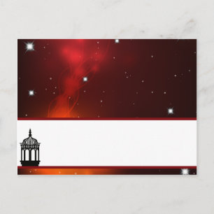 Writable Place Card Maroon Moroccan Lantern