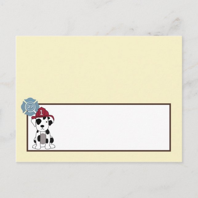 Writable Place Card Nojo Fire Engine (Front)