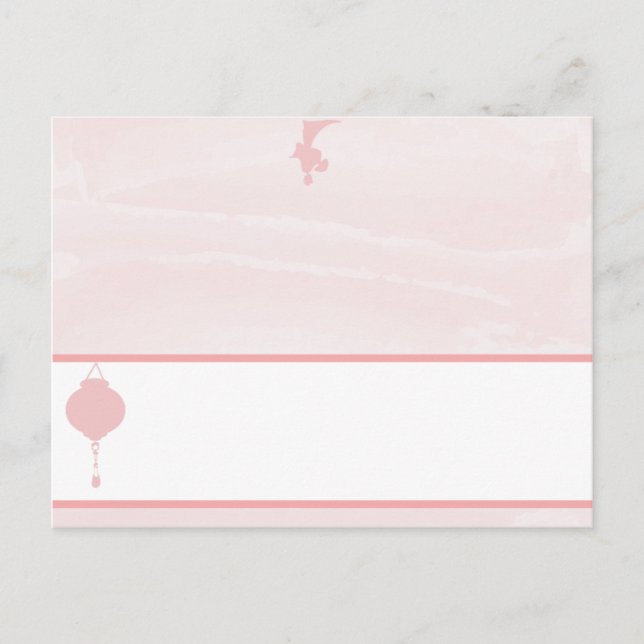 Writable Place Card Oriental Garden (Front)