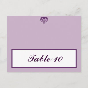Writable Place Card Royal Purple Crown/Swirls lave