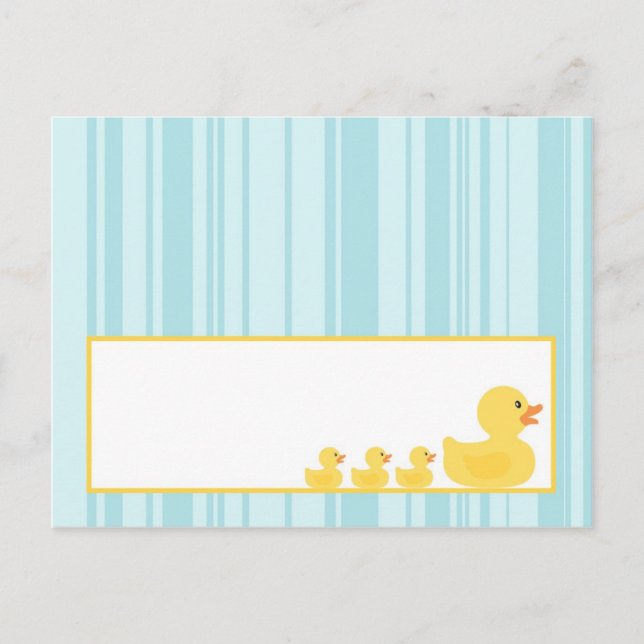 Writable Place Card Rubber Ducky Bubbles (Front)