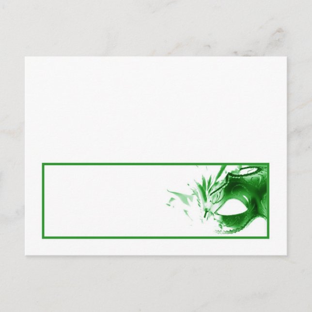 Writable Place Card Sweet 16 Green Party (Front)