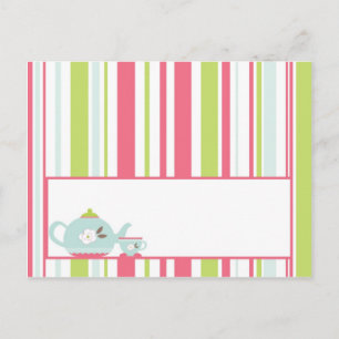 Writable Place Card Tea Party Pink Pastel Flowers