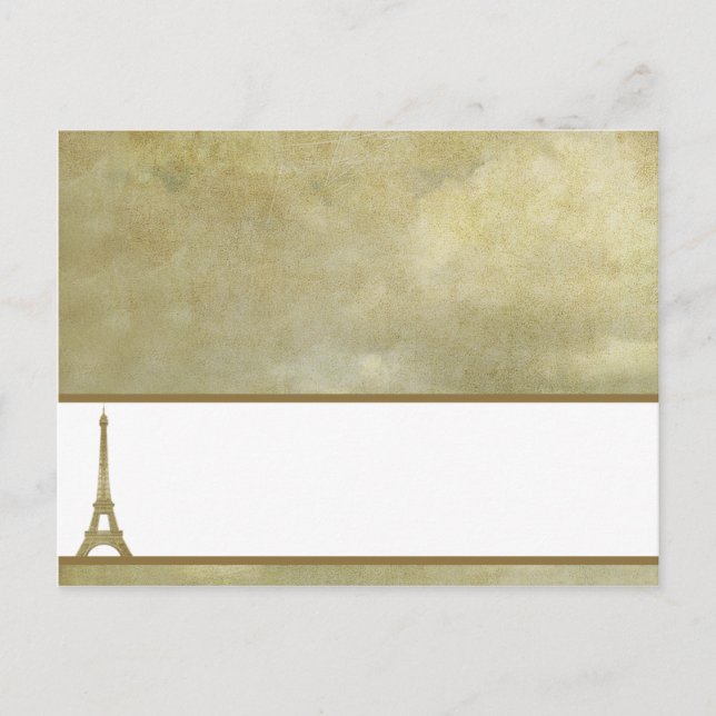 Writable Place Card Vintage Paris (Front)