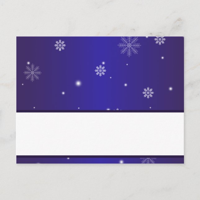 Writable Place Card White Snow Flakes (Front)