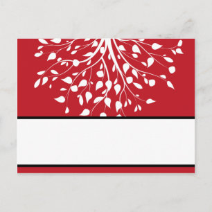 Writable Place Card Winter Grey/Red Tree