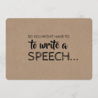 Write a Speech - Funny Groomsman Proposal