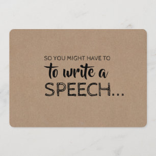 Write a Speech - Funny Groomsman Proposal Invitation