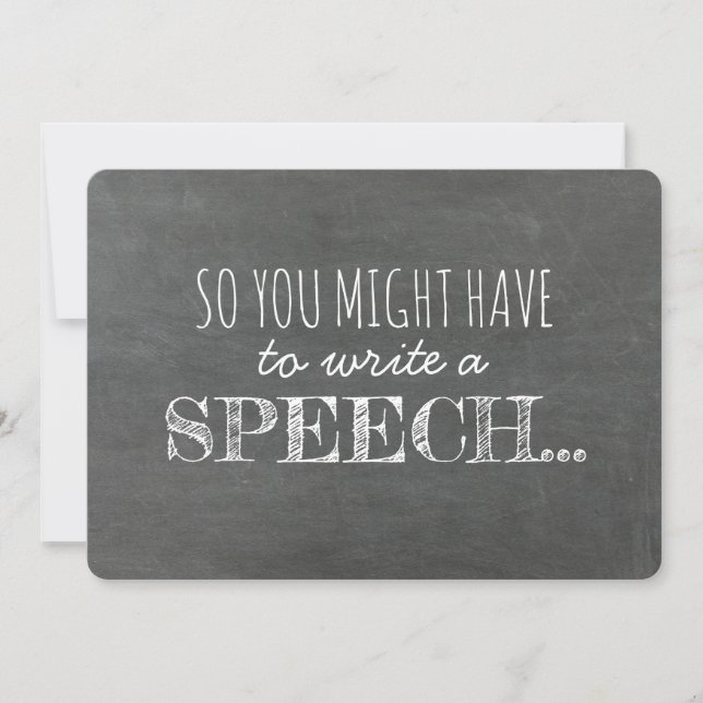 Write a Speech - Funny Groomsman Proposal Invitation (Front)