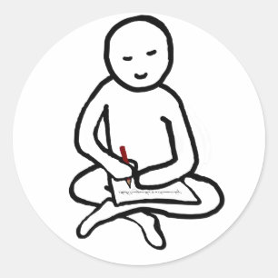 write classic round sticker