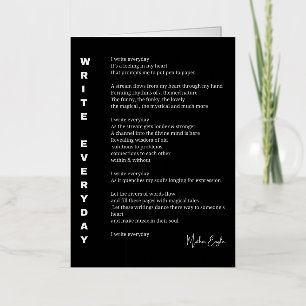 Write everyday writer poem foil greeting card