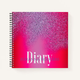 Write in festive bright pink: customisable diary notebook