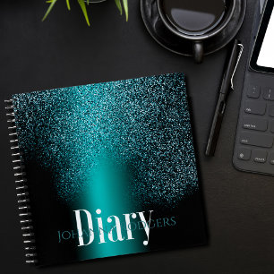 Write in festive deep green: customisable  diary notebook