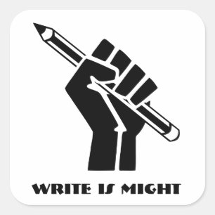 Write is Might Square Sticker