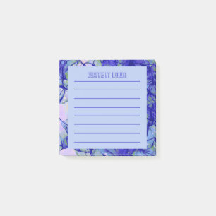 Write it down   Blue Abstract Art Lined Post-it Notes