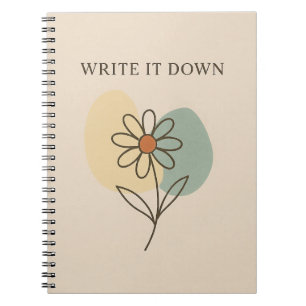 Write It Down Daisy Notebook – Minimalist Boho
