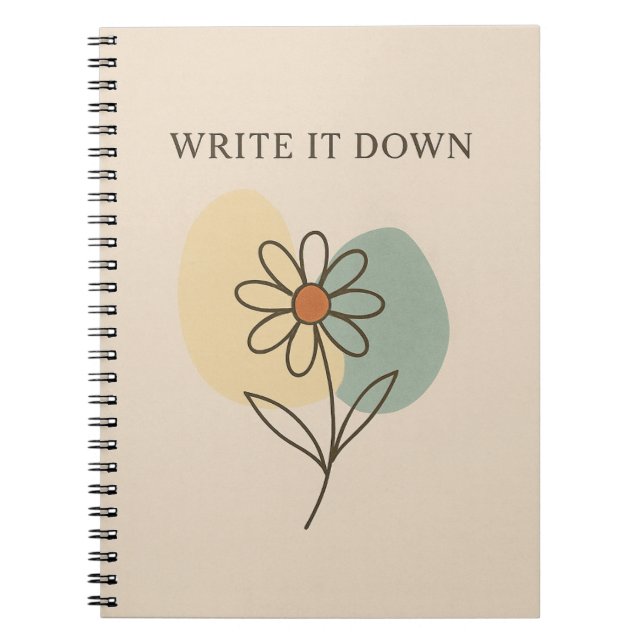 Write It Down Daisy Notebook – Minimalist Boho (Front)